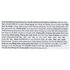 Que thử đường huyết dùng cho máy đo đường huyết OgCare