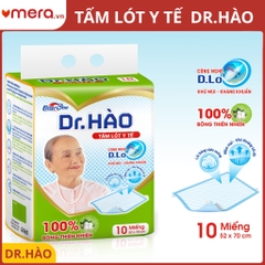 Tấm Lót Y Tế Kháng Khuẩn Khử Mùi D.Lo (100% Bông Thiên Nhiên, 52x70cm) - Dr. Hào