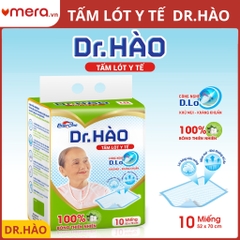 Tấm Lót Y Tế Kháng Khuẩn Khử Mùi D.Lo (100% Bông Thiên Nhiên, 52x70cm) - Dr. Hào