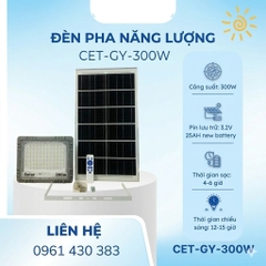 Đèn Năng Lượng Mặt Trời SHCET GY-300W 300W chống nước IP67 ngoài trời