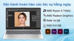Laptop HP 15 A6VV8PA (R5 7430U, 16GB, 512GB, Full HD, Win11)