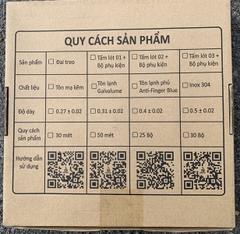 Tấm lót 01 + bộ phụ kiện ( 30 bộ/ hộp)