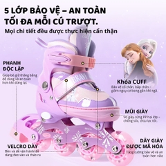 Giày Trượt Patin Trẻ Em Kèm Bảo Hộ Chính Hãng Spider Man, Disney, Marvel Size 31-34