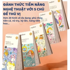 Tranh Tô Màu Nước Kèm Cọ Mideer Watercolour Painting- Dinosaur Academy 3+