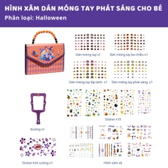 Hình Xăm Phát Sáng & Sticker Dán Móng Tay Mideer Halloween Dress Up Sticker Pack 3+