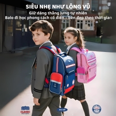 Balo Chống Gù Cho Bé Tiểu Học Zoyzoii Backpack B59-B Màu Xanh