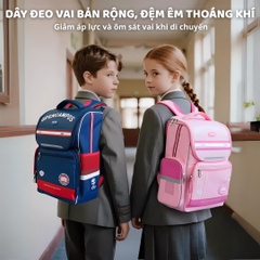 Balo Chống Gù Cho Bé Tiểu Học Zoyzoii Backpack B59-B Màu Hồng