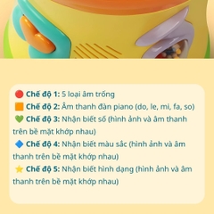 Trống Phát Nhạc Hai Mặt Goodway Drum- Màu Vàng 1+