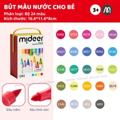 Bút Màu Nước 2 Đầu Cho Bé Mideer Washable Marker- 24 Màu