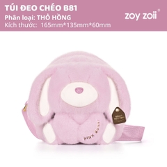 Túi Đeo Chéo Cho Bé Zoyzoii Kids Crossbody Bag B81- Thỏ Hồng