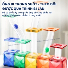 Đồ Chơi Xếp Hình Nam Châm Đường Bóng Mideer Colorful Magnetic Tiles- Marble Run 100 Chi Tiết 3+
