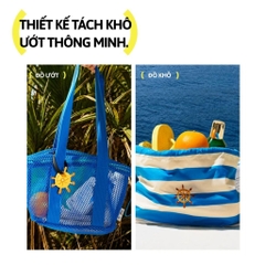Túi Đi Biển Dây Rút Đa Năng 2In1 Size S Hugz Air Mesh Duo Carryall - Sunshine Vacation