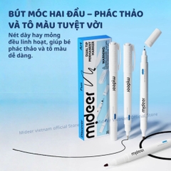 Bút Lông Dầu 2 Đầu Mideer Dual Tip Permanent Marker 3+
