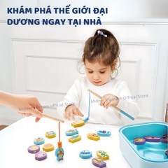 Đồ Chơi Câu Cá Nam Châm Bằng Gỗ Cho Bé Mideer Magnetic Fishing Toy 3+
