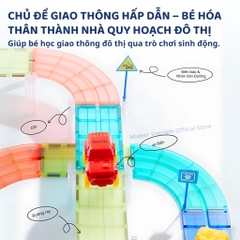 Đồ Chơi Nam Châm Lắp Ráp Đường Đua Xe Mideer Magnetic Transportation Tiles 3+
