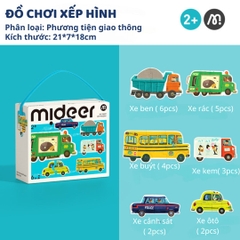 Đồ Chơi Ghép Hình Cho Bé Mideer My First Puzzle- Busy Cars 2+