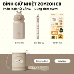 Bình Giữ Nhiệt Cho Bé Zoyzoii Animal Series Thermos Cup E8- Thỏ Xám