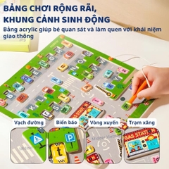Bảng Gỗ Mê Cung Nam Châm Cho Bé Mideer Magnetic Maze Parking Lot 3+