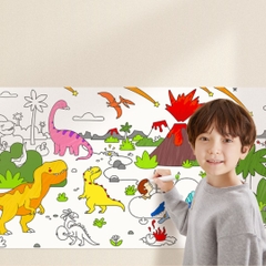 Tranh Tô Màu Dán Tường Mideer Adhesive Colouring Scroll- The Magic Zoo 3+