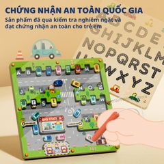 Bảng Gỗ Mê Cung Nam Châm Cho Bé Mideer Magnetic Maze Parking Lot 3+