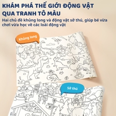 Tranh Tô Màu Dán Tường Mideer Adhesive Colouring Scroll- The Magic Zoo 3+
