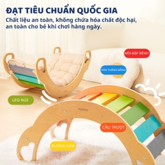 Ván Thăng Bằng Bập Bênh Mideer Rainbow Wooden Climber 18m+