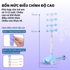 Xe Scooter Gấp Gọn Cho Bé Màu Hồng Mesuca Disney 3+