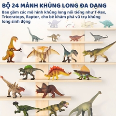 Mô Hình Khủng Long Cao Cấp 24 Con Mideer Dinosaur Toys Set 3+