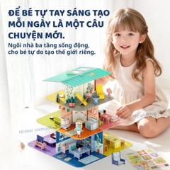 Đồ Chơi Lắp Ráp Mô Hình Nhà Búp Bê Mideer Creative Villa 6+