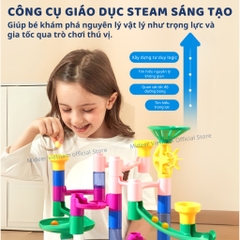 Đồ Chơi Lắp Ráp Đường Bóng Lăn Mideer Track Ball Blocks Crossing The Maze 3+
