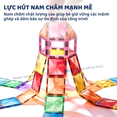 Đồ Chơi Xếp Hình Nam Châm Đường Bóng Mideer Colorful Magnetic Tiles- Marble Run 100 Chi Tiết 3+