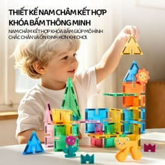 Đồ Chơi Gạch Xếp Hình Nam Châm Cho Bé Mideer Wonder Kingdom Magnetic Tiles 3+