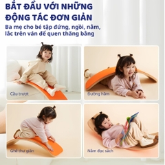 Ván Thăng Bằng Gỗ Cho Bé Mideer Wobble Balance Board 18m+