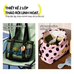 Túi Đi Biển Dây Rút Đa Năng 2In1 Size S Hugz Air Mesh Duo Carryall - Sailing Log