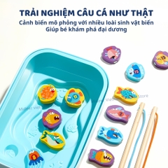 Đồ Chơi Câu Cá Nam Châm Bằng Gỗ Cho Bé Mideer Magnetic Fishing Toy 3+