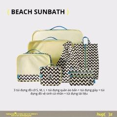 Combo 7 Túi Đựng Đồ Du Lịch Gấp Gọn Hugz- Beach Sunbath