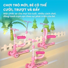 Xe Scooter Gấp Gọn Kèm Ghế Ngồi 2in1 Mesuca Disney- Frozen 3+