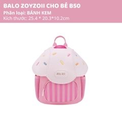 Balo Cho Bé Mầm Non Zoyzoii Mushroom Series B50- Bánh Kem
