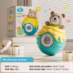 Lật Đật Hình Gấu Phát Nhạc Cho Bé Tập Bò Goodway Pop-up Bear- Màu Xanh 3m+