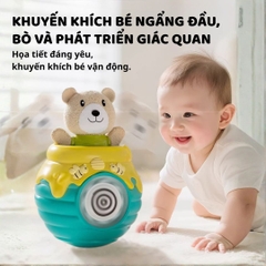 Lật Đật Hình Gấu Phát Nhạc Cho Bé Tập Bò Goodway Pop-up Bear- Màu Xanh 3m+