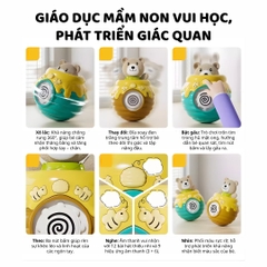Lật Đật Hình Gấu Phát Nhạc Cho Bé Tập Bò Goodway Pop-up Bear- Màu Vàng 3m+