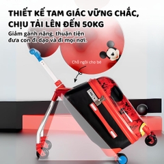 Vali Cao Cấp Cho Bé Kèm Xe Kéo Đa Năng Chính Hãng Mesuca Disney Mickey 20 Inches