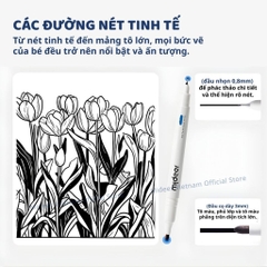 Bút Lông Dầu 2 Đầu Mideer Dual Tip Permanent Marker 3+