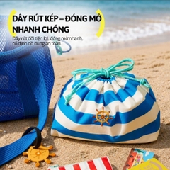 Túi Đi Biển Dây Rút Đa Năng 2In1 Size S Hugz Air Mesh Duo Carryall - Sailing Log