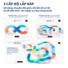 Đồ Chơi Nam Châm Lắp Ráp Đường Đua Xe Mideer Magnetic Transportation Tiles 3+