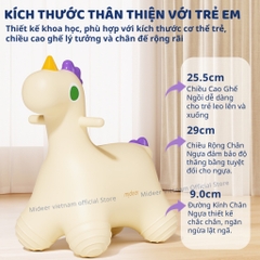 Thú Nhún Bơm Hơi Cho Bé Màu Trắng Mideer Joy Bounce Jumper Pony 18m+