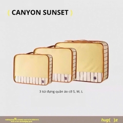 Combo 3 Túi Đựng Đồ Du Lịch Gấp Gọn Hugz- Canyon Sunset