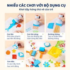Màu Vẽ Tay Kèm Dụng Cụ 48 Chi Tiết Mideer Finger Paint Set 3+