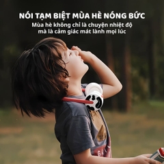 Quạt Đeo Cổ Cho Bé Zoyzoii Series Portable Neck Fan F18- Thỏ Xám