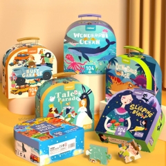 Đồ Chơi Xếp Hình Khủng Long 104 Mảnh Mideer Vali Gift Box Puzzle 4+